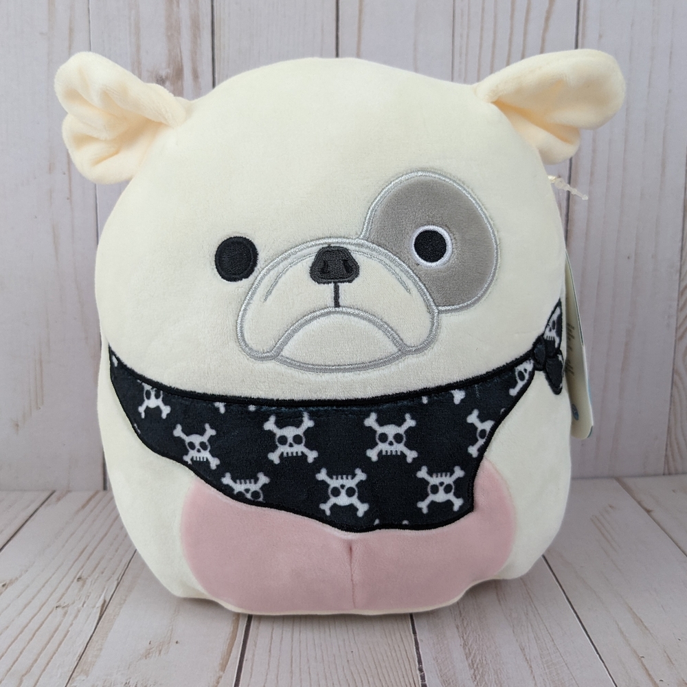 Kellytoy Squishmallows Elanor the Bulldog Skull Bandana New 7.5"